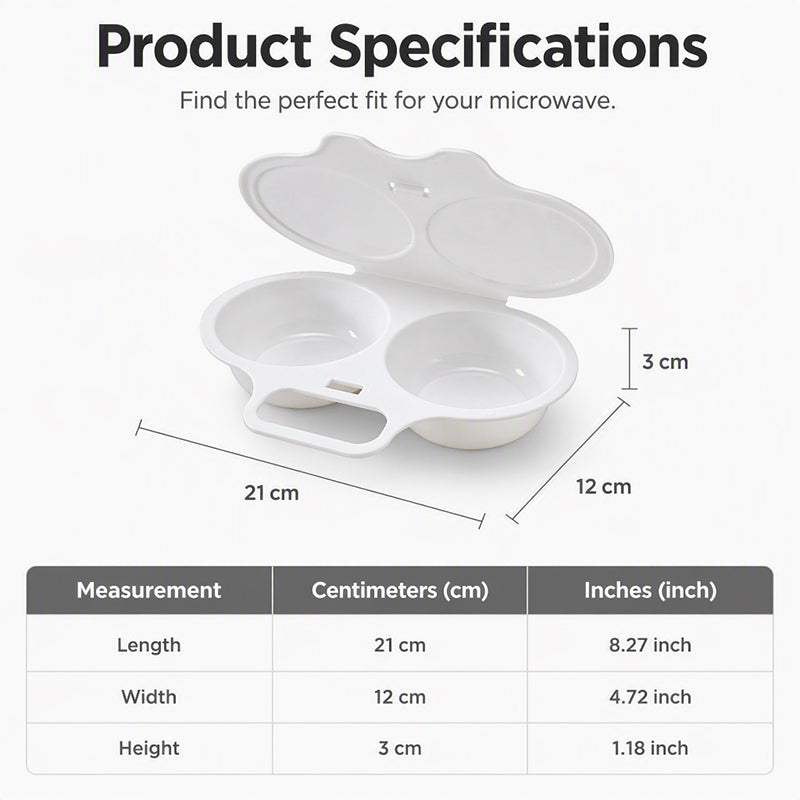 🥚 Perfect Poached Eggs in 2 Mins – No Oil, No Explosion. Microwave Egg Cooker with Splash-Proof Lid.