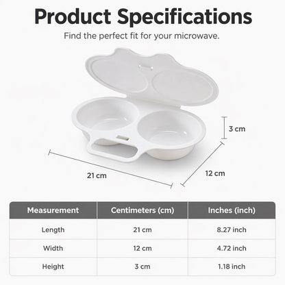 🥚 Perfect Poached Eggs in 2 Mins – No Oil, No Explosion. Microwave Egg Cooker with Splash-Proof Lid.