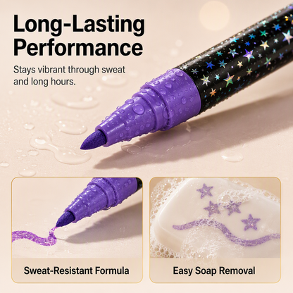 🎉 2026 Sale — Over 29,100 Sold!✨ 24‑Color Face & Body Glitter Marker Set with Dual Tips