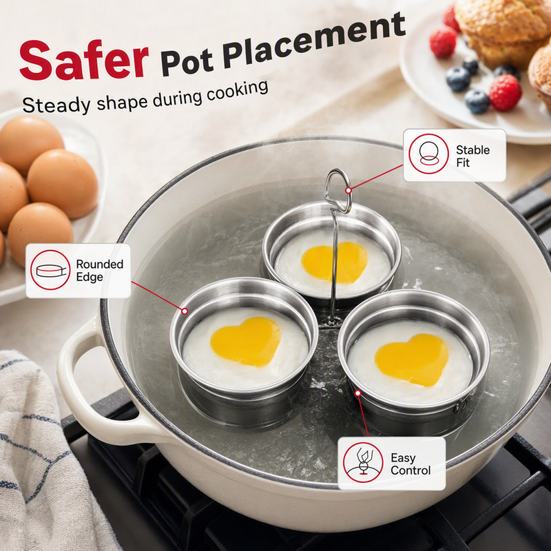 🎉 2026 Sale — Over 14,000 Sold! 🍳 3-in-1 Stainless Steel Egg Poacher – Poach, Steam, Bake – 304 Steel, Non-Stick Release, One Pan, Endless Breakfasts ✨