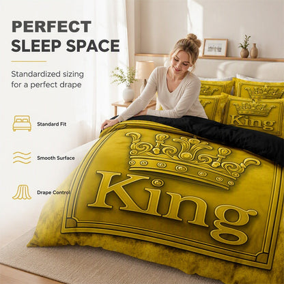 ⏳Limited-time 50% off⏰Modern King Crown 3-Piece Bedding Set🛌