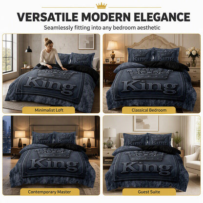 ⏳Limited-time 50% off⏰Modern King Crown 3-Piece Bedding Set🛌