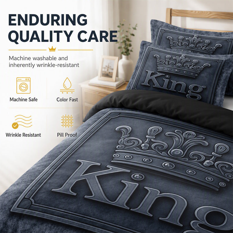 ⏳Limited-time 50% off⏰Modern King Crown 3-Piece Bedding Set🛌