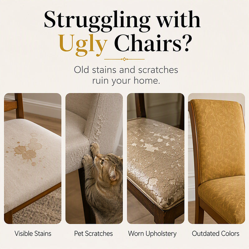 🪑 LIMITED-TIME 50% OFF ✨ Washable Baroque Chair Cover — Stretch Fit, Royal Gold Pattern