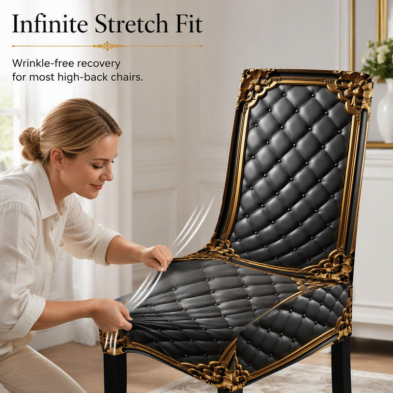 🪑 LIMITED-TIME 50% OFF ✨ Washable Baroque Chair Cover — Stretch Fit, Royal Gold Pattern