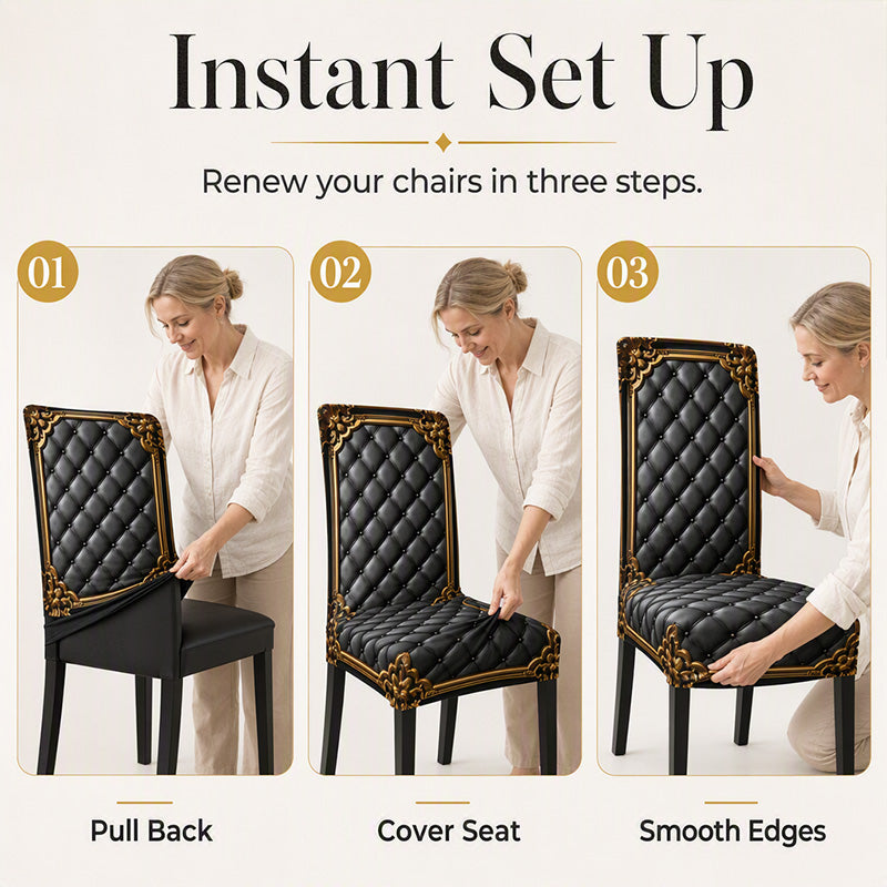 🪑 LIMITED-TIME 50% OFF ✨ Washable Baroque Chair Cover — Stretch Fit, Royal Gold Pattern