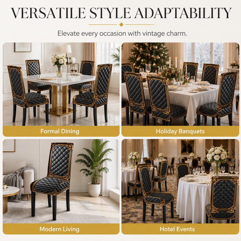 🪑 LIMITED-TIME 50% OFF ✨ Washable Baroque Chair Cover — Stretch Fit, Royal Gold Pattern