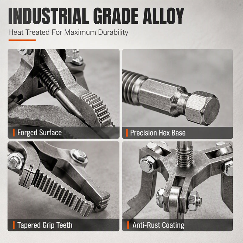 Universal 3-Jaw Broken Pipe Extractor for Hand Drills
