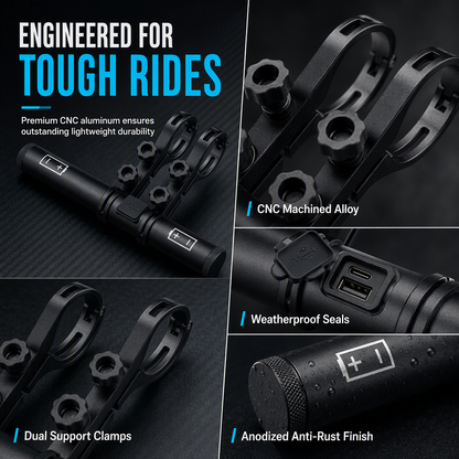 🚲 LIMITED-TIME 50% OFF 🔋 Bicycle Handlebar Extender — USB Power Bank & Bike Light Mount, Aluminum Alloy