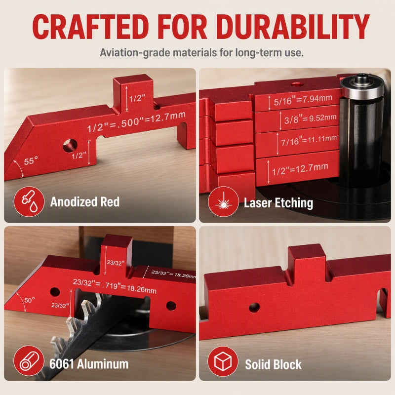 Woodworking Setup Blocks – Aluminum, high precision & quick calibration ✨