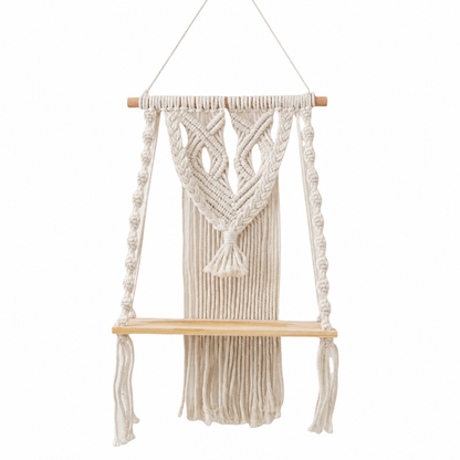 🎁2026 New Arrivals 50% OFF💥Bohemian Hand Woven Macrame Wall Hanging Floating Shelf for Books and Plants Living Room Decor
