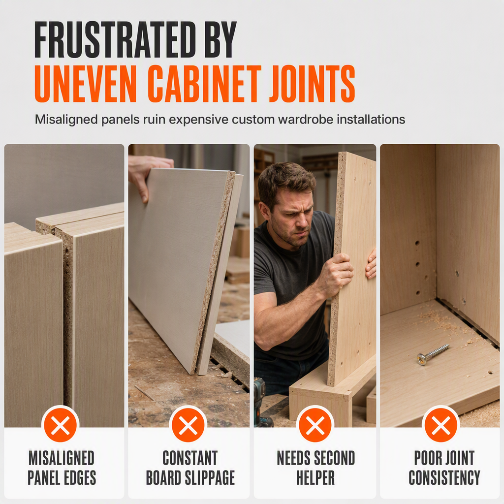 📢📢BUY 1 GET 1 FREE！！⏰Wardrobe Cabinet Side Filler Panel Installation Locator and Stepped Positioning Plate for Precise Hole Alignment