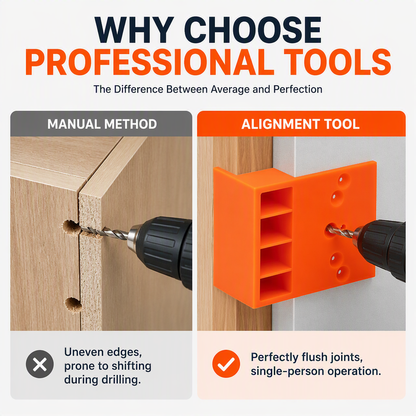 📢📢BUY 1 GET 1 FREE！！⏰Wardrobe Cabinet Side Filler Panel Installation Locator and Stepped Positioning Plate for Precise Hole Alignment