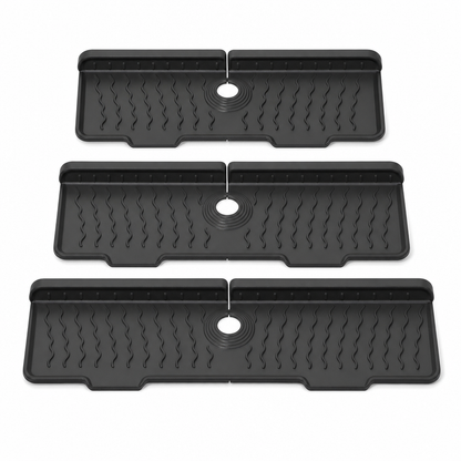 🧽 Food Grade Silicone Faucet Splash Guard Mat – Drain Fast, Flexible, Cuttable ✨