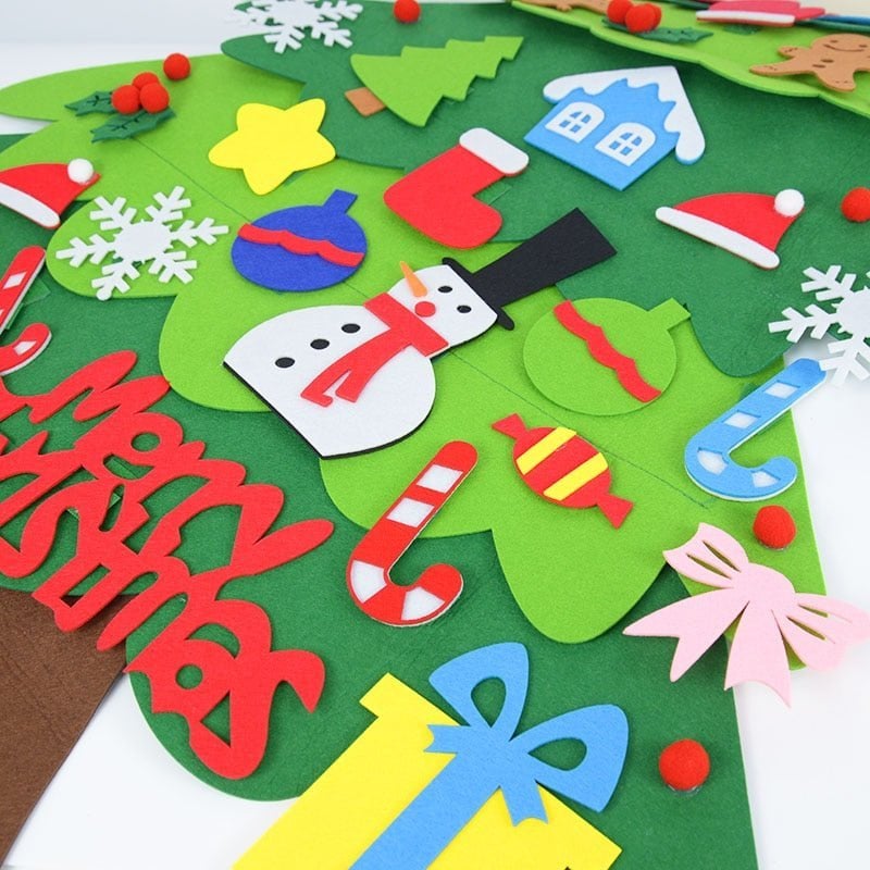 🎄 50% OFF! ✨ DIY Felt Christmas Tree Set – No-glue, reusable & toddler-friendly ✨
