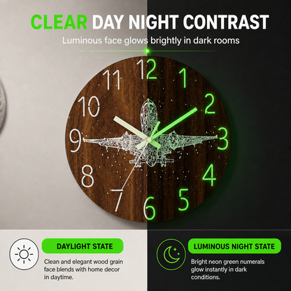 📢📢50% OFF !! ⏰12-Inch Silent Wooden Wall Clock – Luminous Glow & MDF Wood Grain✨