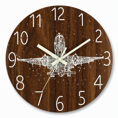 📢📢50% OFF !! ⏰12-Inch Silent Wooden Wall Clock – Luminous Glow & MDF Wood Grain✨