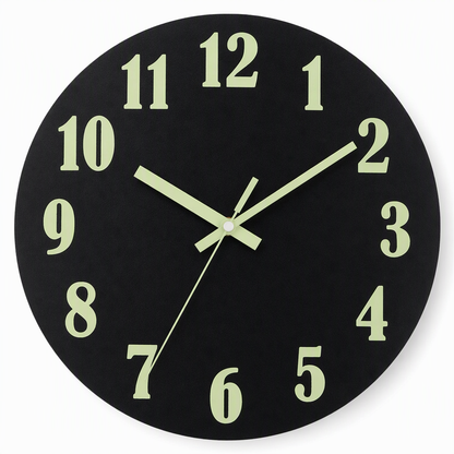 📢📢50% OFF !! ⏰12-Inch Silent Wooden Wall Clock – Luminous Glow & MDF Wood Grain✨