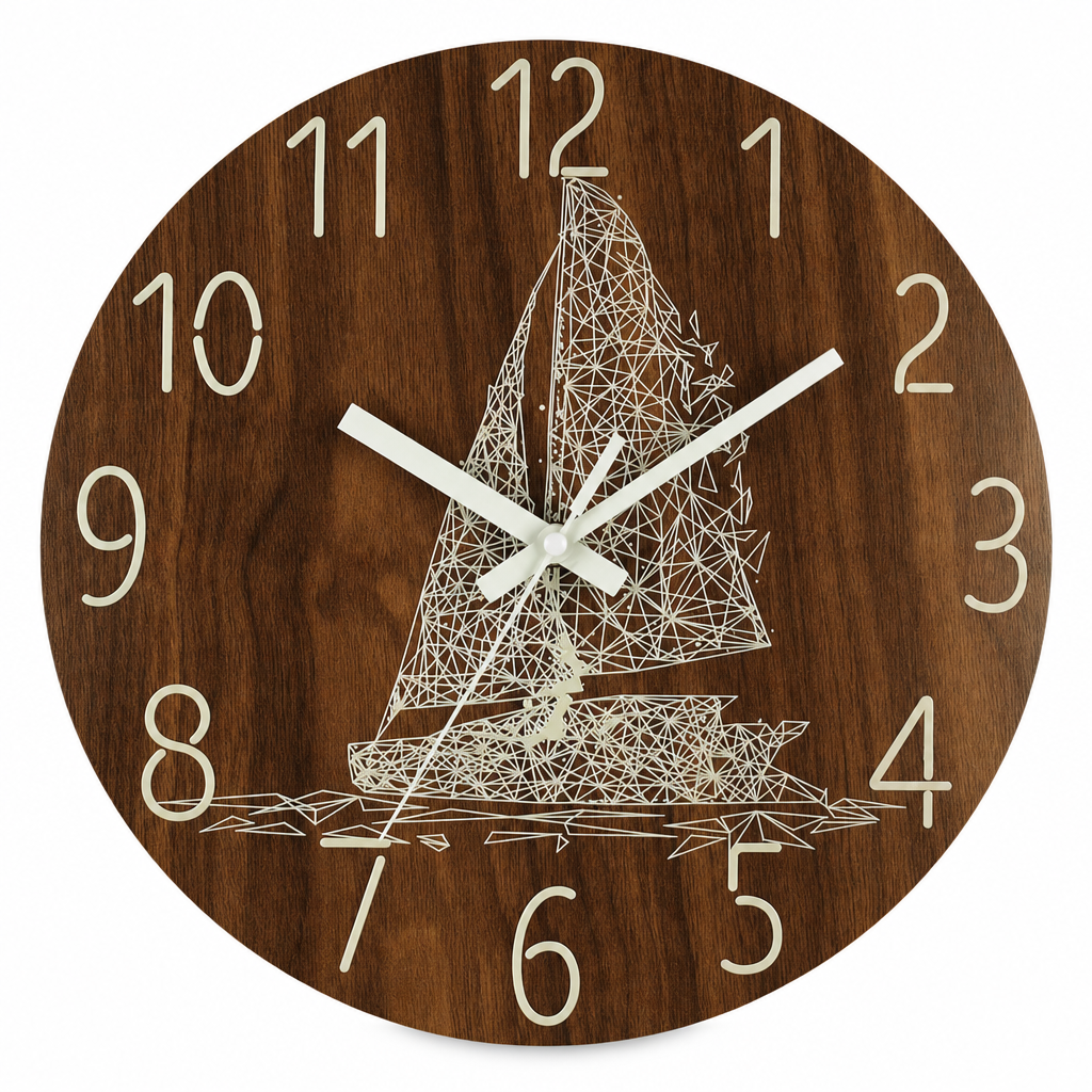 📢📢50% OFF !! ⏰12-Inch Silent Wooden Wall Clock – Luminous Glow & MDF Wood Grain✨