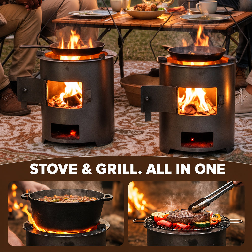 🥳2026 HOT SALE🔥🍳 50% OFF! Portable Multi-Functional Stove – efficient combustion, cook & heat, durable metal, easy carry. Perfect for camping & patio! 🏕️💪