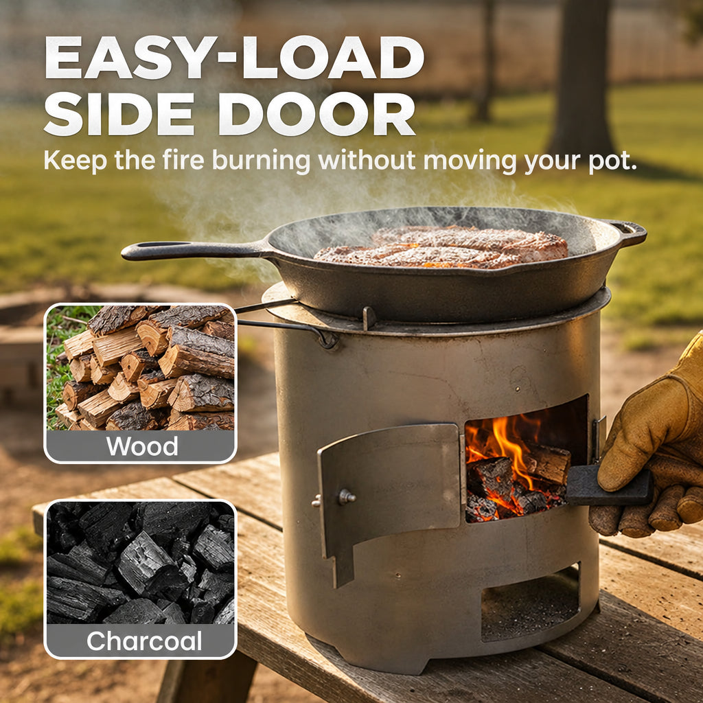 🥳2026 HOT SALE🔥🍳 50% OFF! Portable Multi-Functional Stove – efficient combustion, cook & heat, durable metal, easy carry. Perfect for camping & patio! 🏕️💪