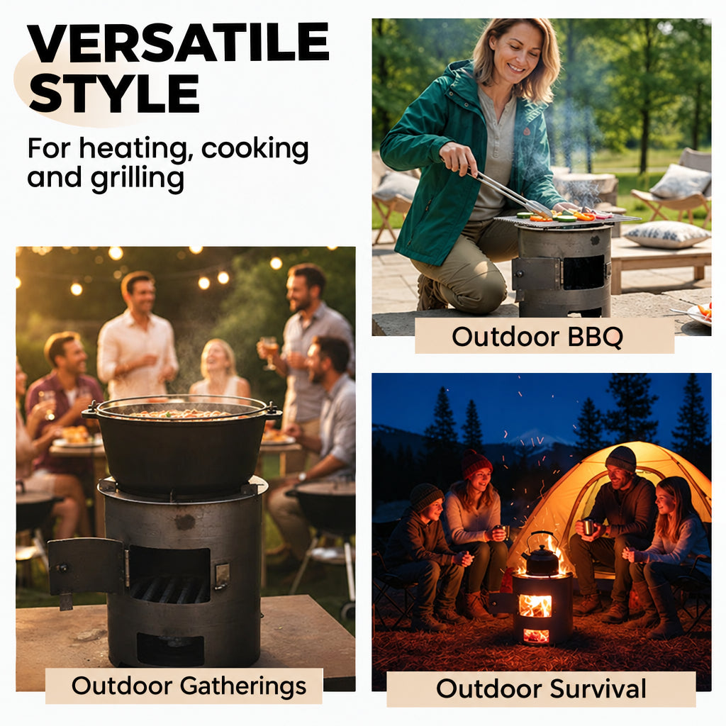 🥳2026 HOT SALE🔥🍳 50% OFF! Portable Multi-Functional Stove – efficient combustion, cook & heat, durable metal, easy carry. Perfect for camping & patio! 🏕️💪