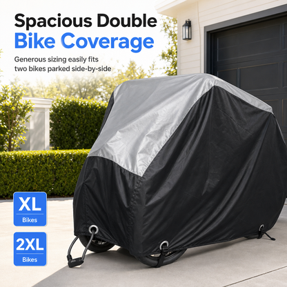 🔥 50% OFF | Waterproof Bike Cover for 1–2 Bikes – Windproof Outdoor Protection 🚲