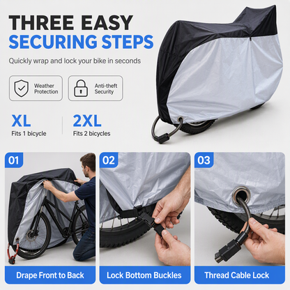 🔥 50% OFF | Waterproof Bike Cover for 1–2 Bikes – Windproof Outdoor Protection 🚲