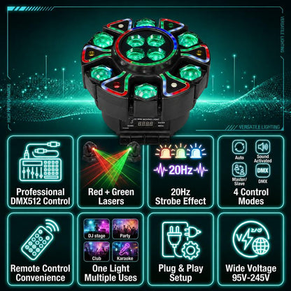 ⏳Time-Limited Special⏰Rotating Bee-Eye RGBW Stage Light with Remote Control