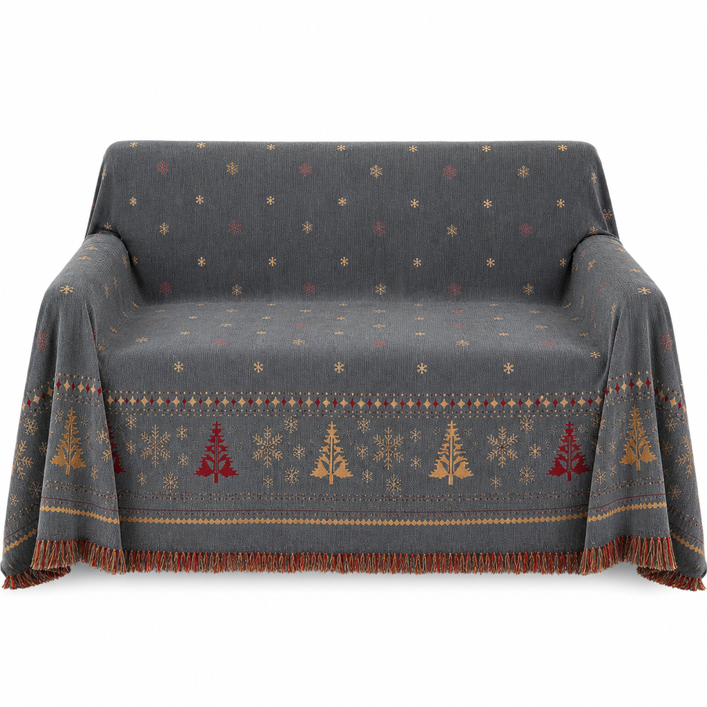 Thickened Christmas Style Chenille Sofa Cover Full Coverage Cat Scratch Resistant and Stain Resistant Couch Slipcover