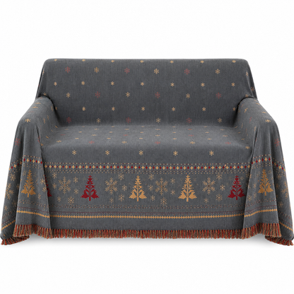 Thickened Christmas Style Chenille Sofa Cover Full Coverage Cat Scratch Resistant and Stain Resistant Couch Slipcover