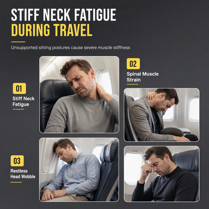 Portable Inflatable Travel Pillow Foldable Upright Face Down Sleeping Pillow for Airplane Car Camping and Office Naps