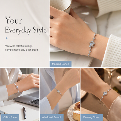 925 Sterling Silver Planet and Star for Women Elegant Niche Design Jewelry Gift for Best Friends