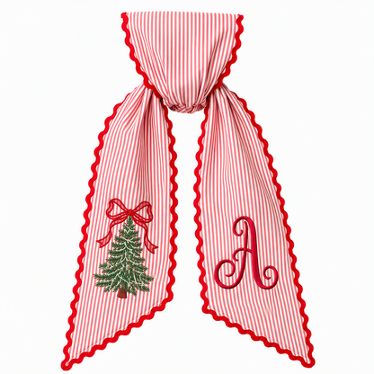 Vintage Santa Claus Printed Ribbon Bow for Christmas Wreath and Door Hanging Decoration Holiday Streamer Bowknot