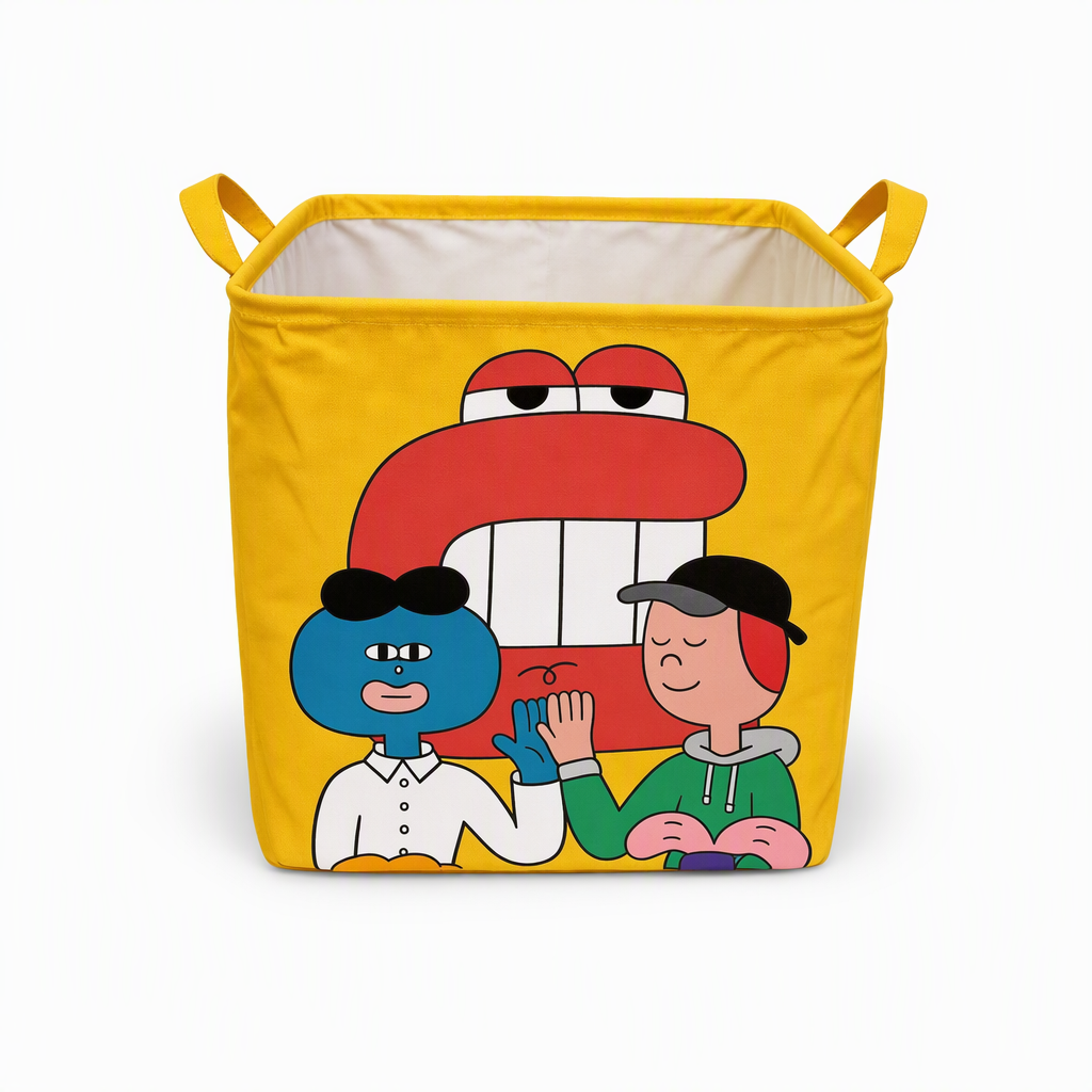 Cute Cartoon Folding Car Trunk Organizer Bin Large Capacity Collapsible Storage Basket for Sundries