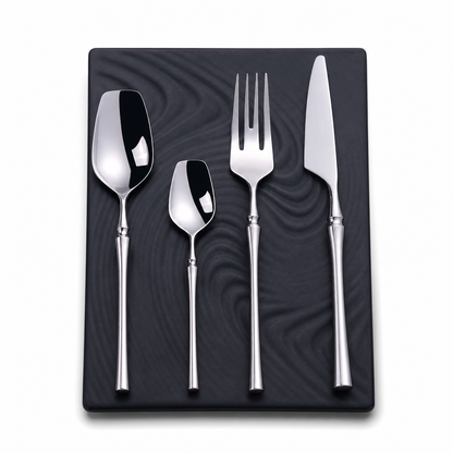 🍽️ LIMITED-TIME 50% OFF! ✨ 304 Stainless Steel Cutlery Set – Slim Elegant, Mirror Polished, Comfort Grip 🥂