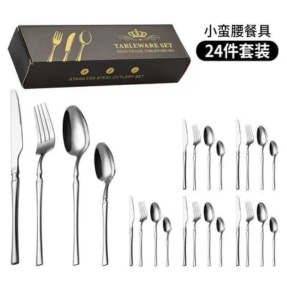 🍽️ LIMITED-TIME 50% OFF! ✨ 304 Stainless Steel Cutlery Set – Slim Elegant, Mirror Polished, Comfort Grip 🥂