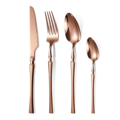 🍽️ LIMITED-TIME 50% OFF! ✨ 304 Stainless Steel Cutlery Set – Slim Elegant, Mirror Polished, Comfort Grip 🥂
