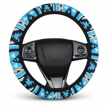 ✨🚗Universal 38cm Ringless Silk Steering Wheel Cover Printed Breathable Car Wheel Protector for All Seasons