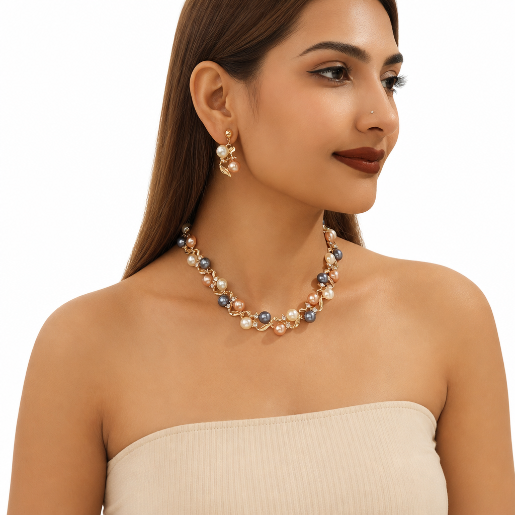 🎁2026 New Arrivals 50% OFF💥Vintage Floral Jewelry Set – Pearl Crystal Accent, Elegant, Long-Lasting Shine 💫