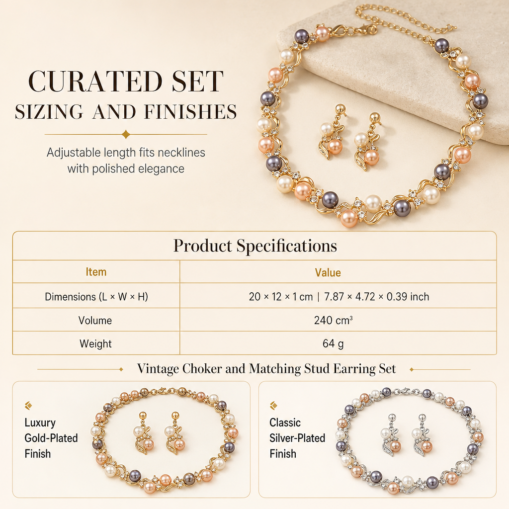 🎁2026 New Arrivals 50% OFF💥Vintage Floral Jewelry Set – Pearl Crystal Accent, Elegant, Long-Lasting Shine 💫