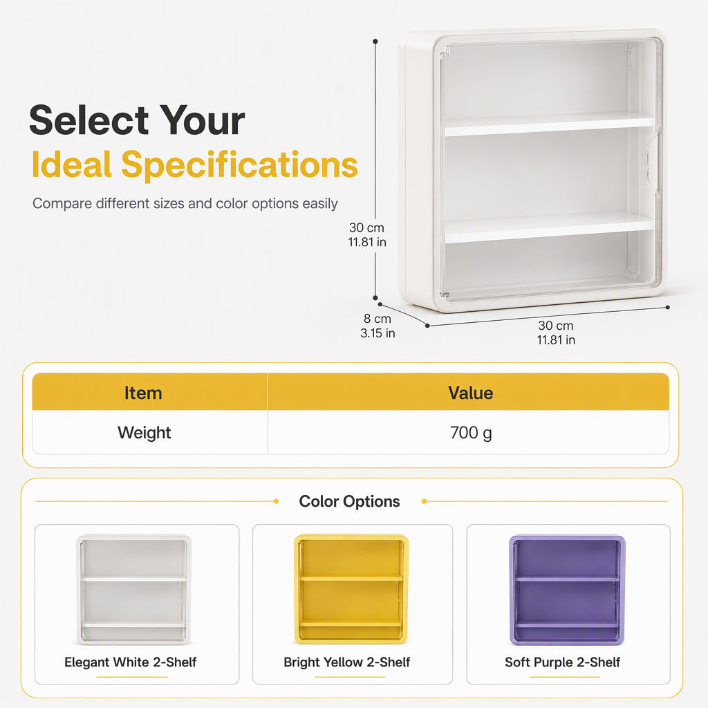 🧸 Wall-Mounted Blind Box Display Case: Clear Front, Magnetic Door, Adjustable Shelves