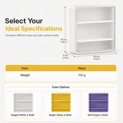 🧸 Wall-Mounted Blind Box Display Case: Clear Front, Magnetic Door, Adjustable Shelves
