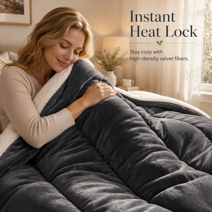 ❄️ LIMITED-TIME 50% OFF! 🧸 Milk Velvet Sherpa Winter Comforter – Dual-Sided Plush, Heat Lock, No Shift Fill ✨