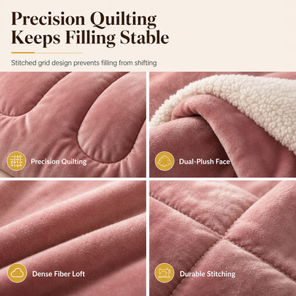 ❄️ LIMITED-TIME 50% OFF! 🧸 Milk Velvet Sherpa Winter Comforter – Dual-Sided Plush, Heat Lock, No Shift Fill ✨