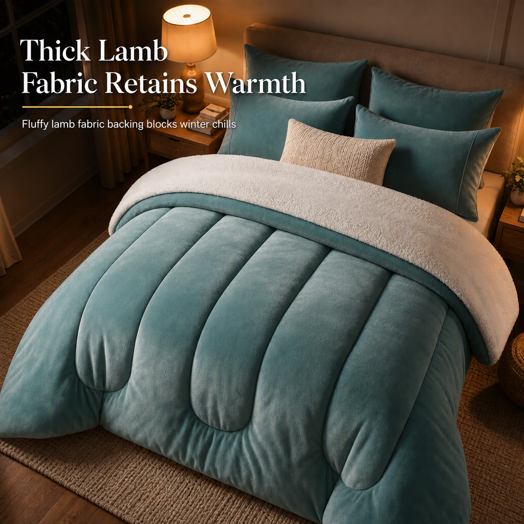 ❄️ LIMITED-TIME 50% OFF! 🧸 Milk Velvet Sherpa Winter Comforter – Dual-Sided Plush, Heat Lock, No Shift Fill ✨