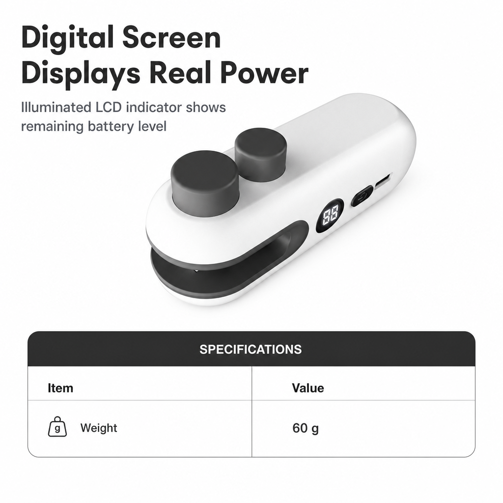 🎁2026 New Arrivals 50% OFF💥Handheld Mini Bag Sealer Portable Rechargeable Heat Sealing Machine with Battery Power Display and Magnetic Design for Plastic Snack Bags