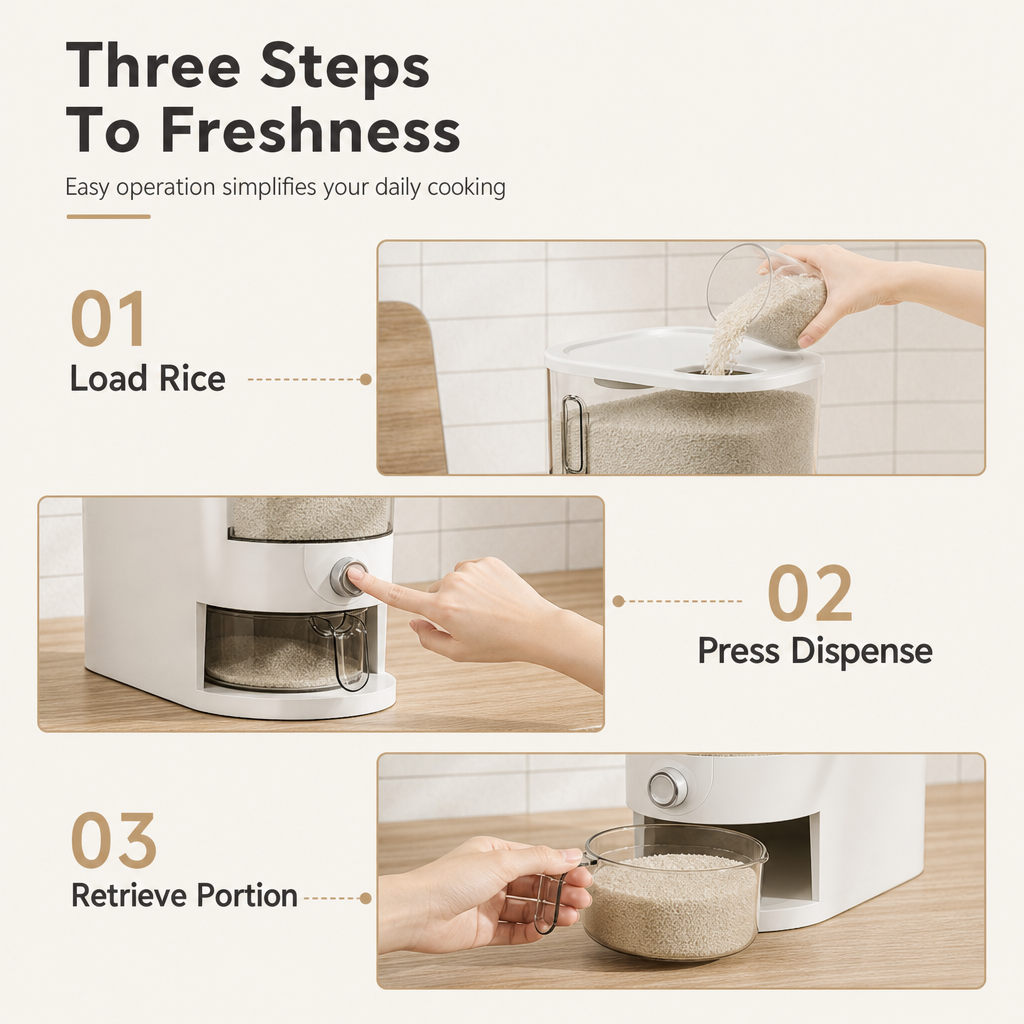 📢📢 50% OFF🍚Slim Rice Storage Container – Airtight, Moisture-Proof & Insect-Resistant Bin for Rice and Flour