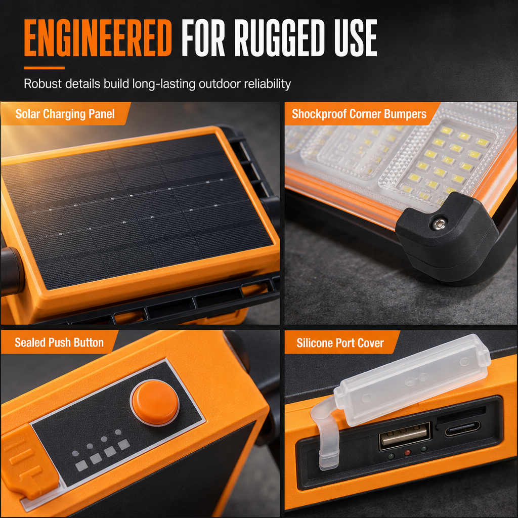 🔥50% OFF!!📢☀️ Solar Portable Handheld Lantern & Floodlight – Stay Lit Outdoors, in Emergencies & at Night Markets ✨