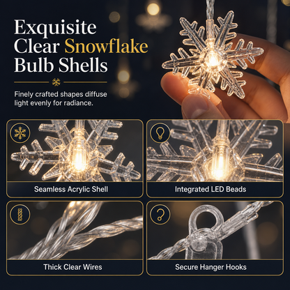 ❄️ 73% OFF! ✨ Careluxpro LED Snowflake Curtain Lights – Waterproof & festive décor ✨